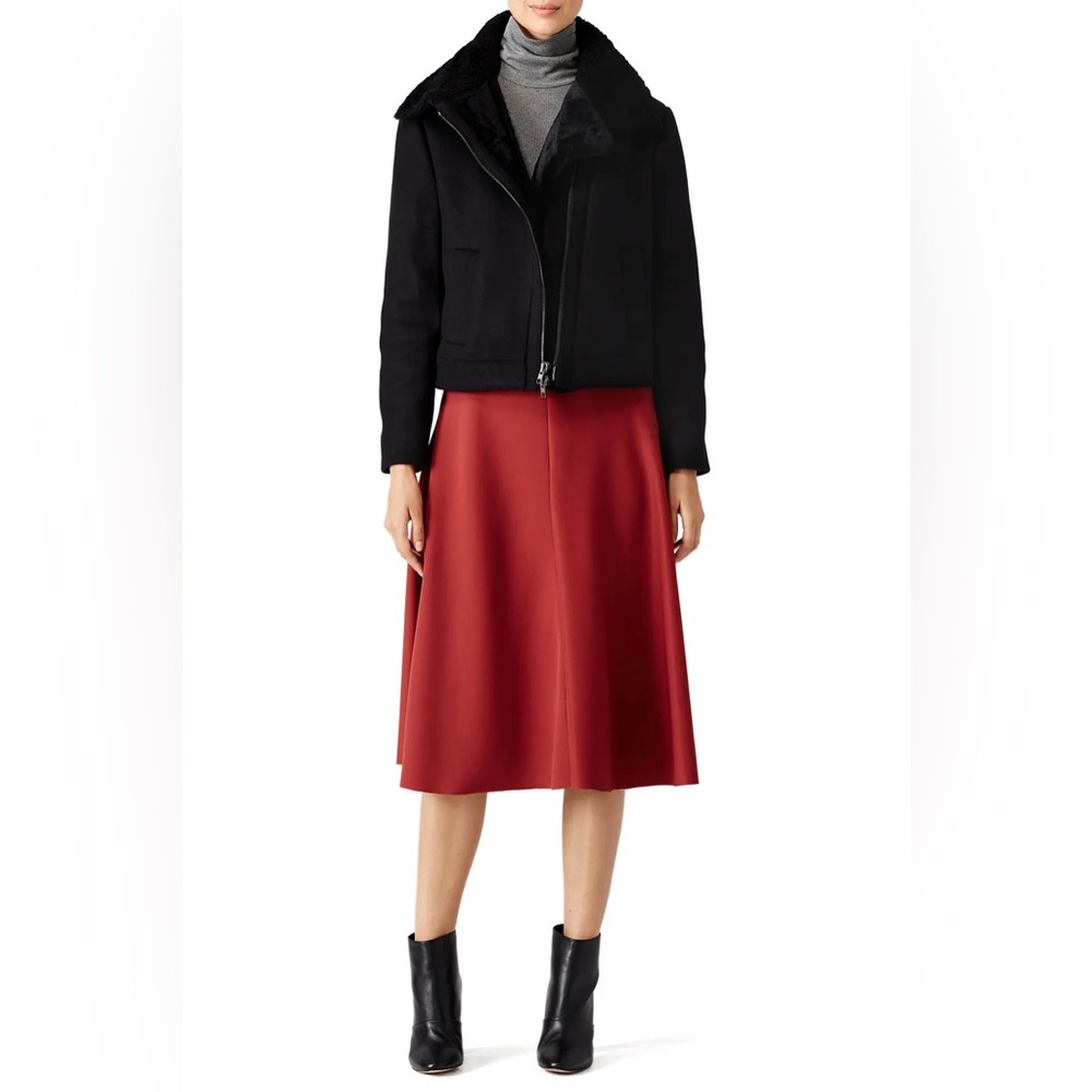 Vince Double Faced Wool Shearling Moto Jacket Size Medium